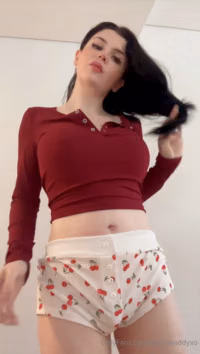 Post Showing off my cute girl cock In these cherry shorts  by babymaddyxo from OnlyFans Coomer.mp4
