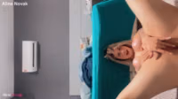 hot compilation of this busty blonde playing with her pink pussy and letting you see every detail up.mp4