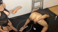 Pegging with Mr Hankey XXXCALIBUR with anal orgasm while in chastity cage_xxxbat85_1080p.mp4