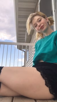Teen Smokes Cig and Flashes Pussy.mp4
