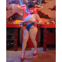 That girl is 💞☠️ POISON ☠️💞 Poison from Street Fighter cosplay by me💓 featuring @mishamai in the video as Chun-Li 💙.jpeg