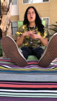 Danni's 18yo Freshman Feet - Sneaker & Sock Removal by the Pool.mp4