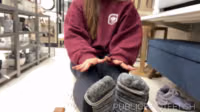 She Publicly Models Her Bare Feet in a Store!.mp4