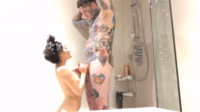 Rae Lil Black - Quick Bathroom fuck and Golden Shower from 3 guys.mkv