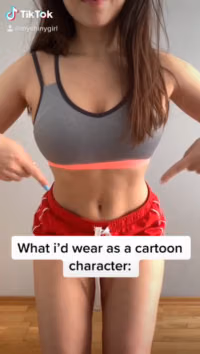 tik tok cartoon challenge by hot teen brunette. Amateur MyShinyGirl.mp4